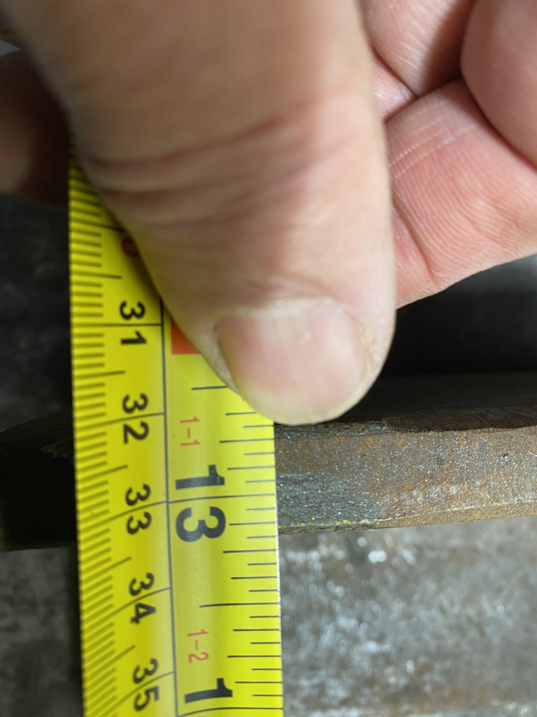 Outside measurement is 13 3/16" while stretching the tape measure and pressing the edge of the tape down. This is rather easy task and that is why outside measurement is more accurate. JW Investrade Inc. for metalgrating.ca 2024 London Ontario