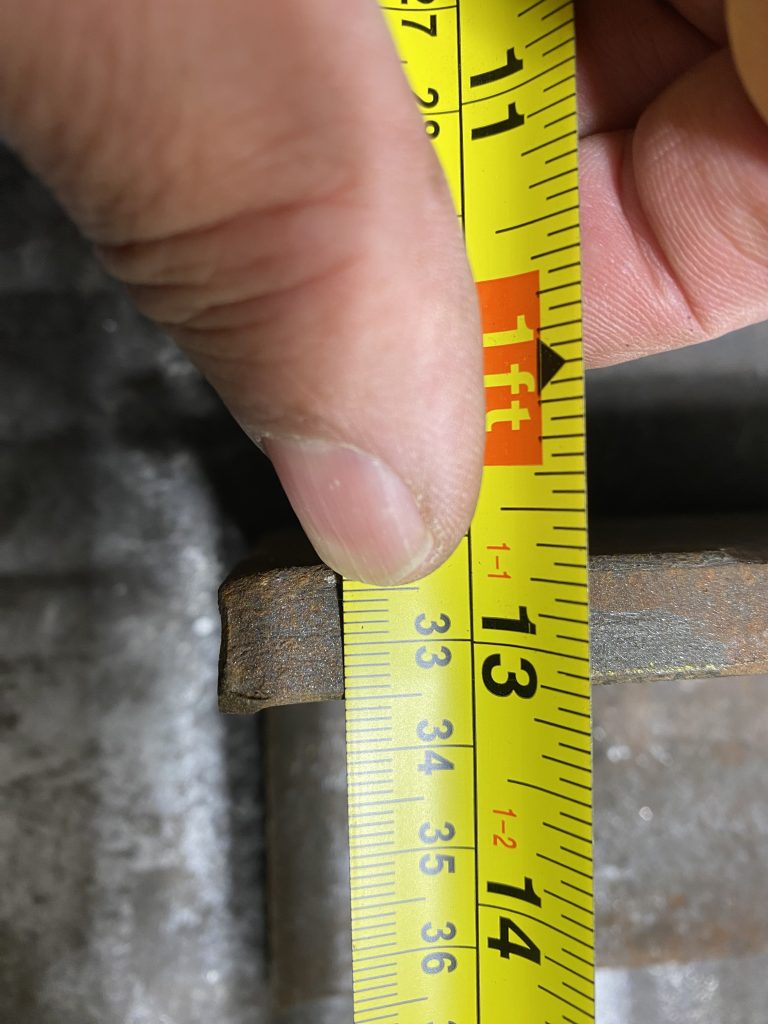 Outside measurement is 30.5 cm while stretching the tape measure and pressing the edge of the tape down. This is rather easy task and that is why outside measurement is more accurate. JW Investrade Inc. for metalgrating.ca 2024 London Ontario