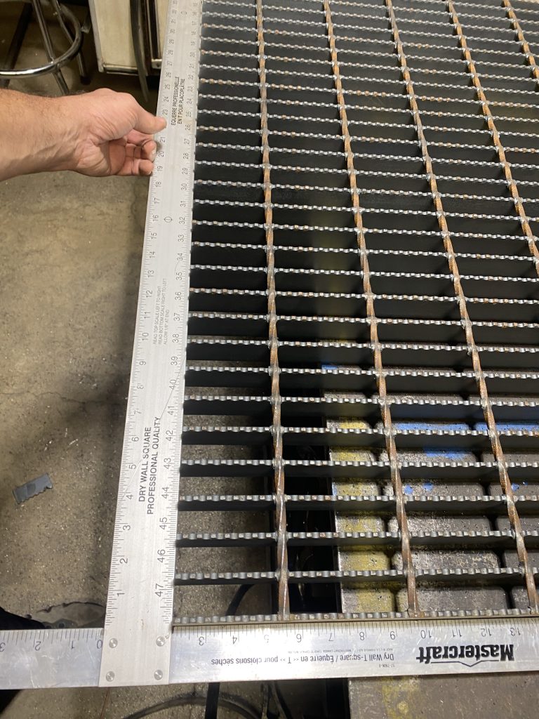 The ability to cut precisely steel grating laid foundation for our improvements. We can cut with precision of 1/32 of an inch panels up to 4 inches depth. JW Investrade Inc. for metalgrating.ca 2023 London Ontario
