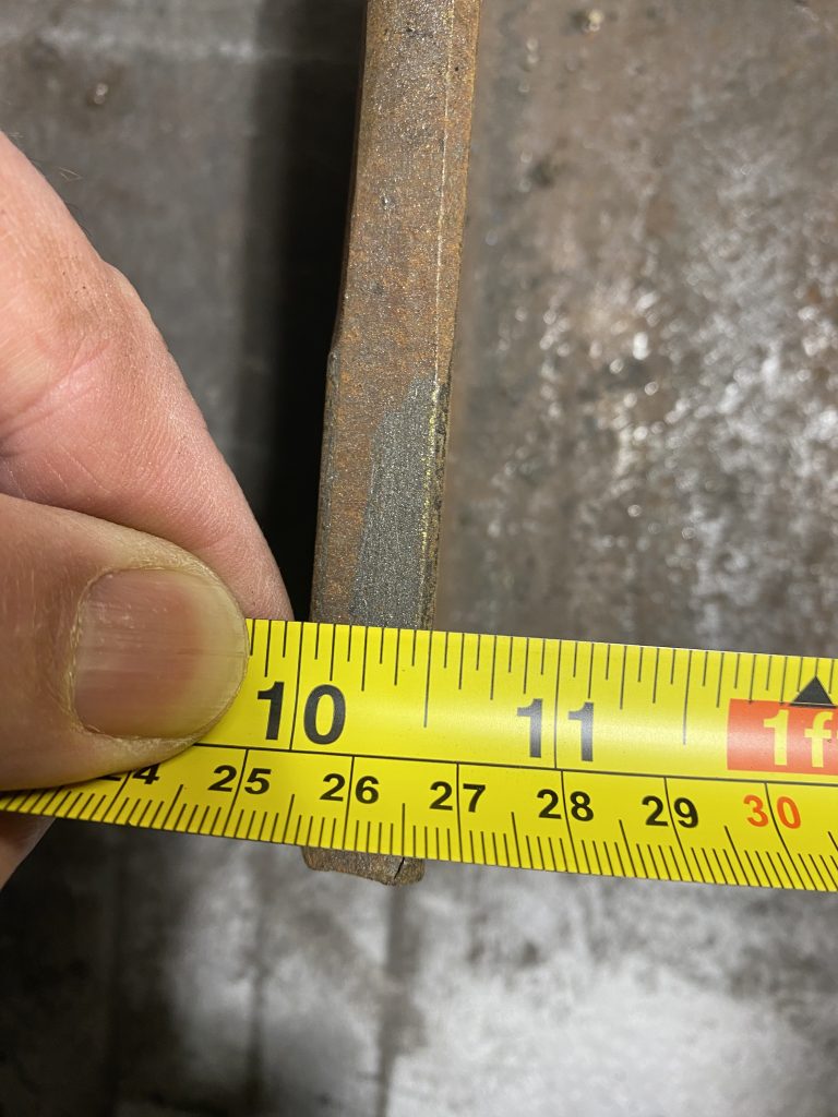 Thickness of the plate is 1/2" . The measurement starts at 10 inches and ends with 10 1/2", JW Investrade Inc for metalgrating.ca London, Ontario