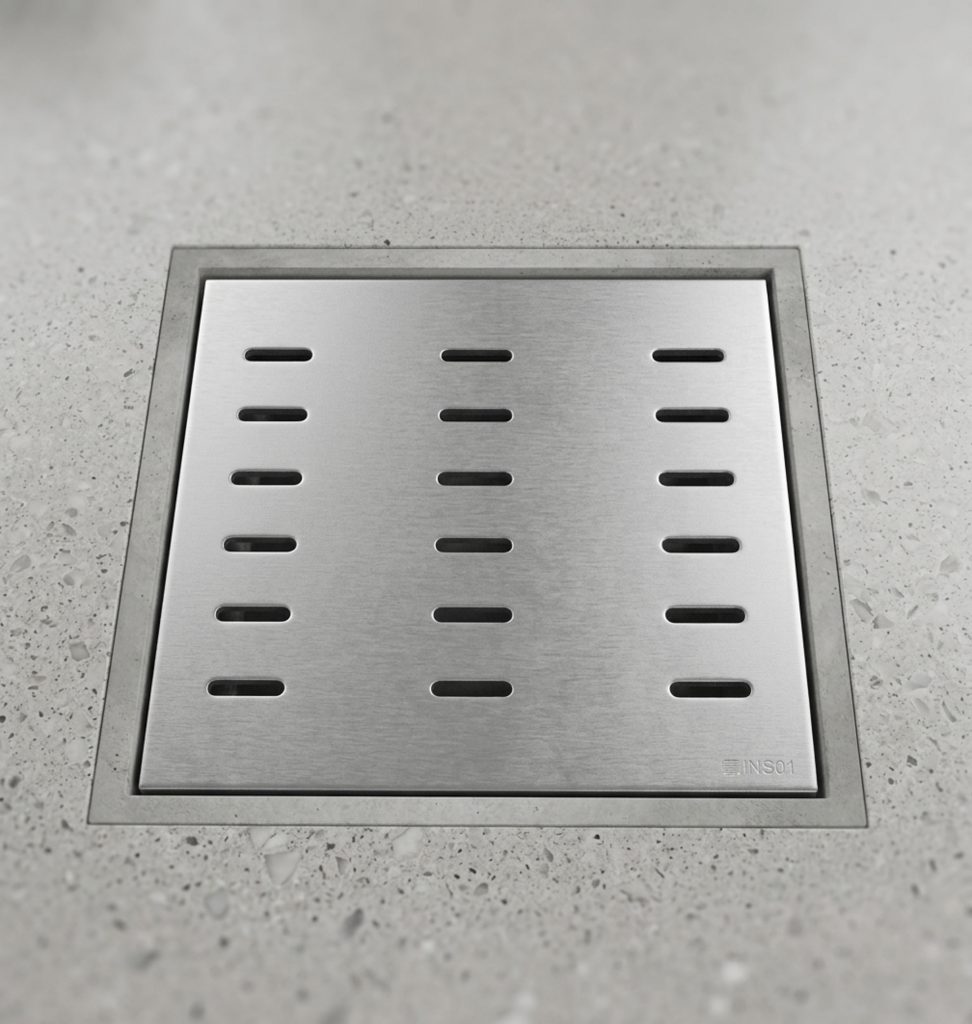 Our medium duty support style covers sustain light forklift traffic with its dynamic and static loads. Medium duty support style floor drain cover on the floor of the warehouse. JW Investrade Inc. for Metalgratin.ca, 2026, London